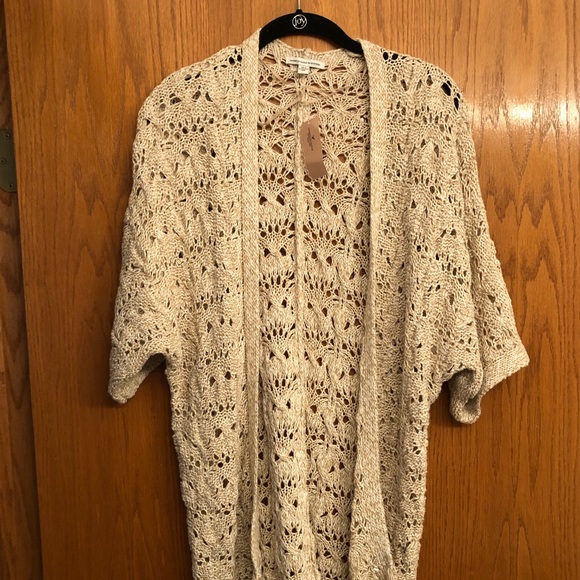 Ae Crochet Knit Fringe Cardigan 